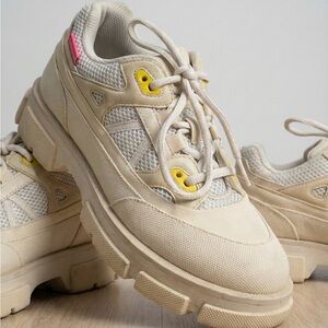 Both White and Yellow Women's Sneakers